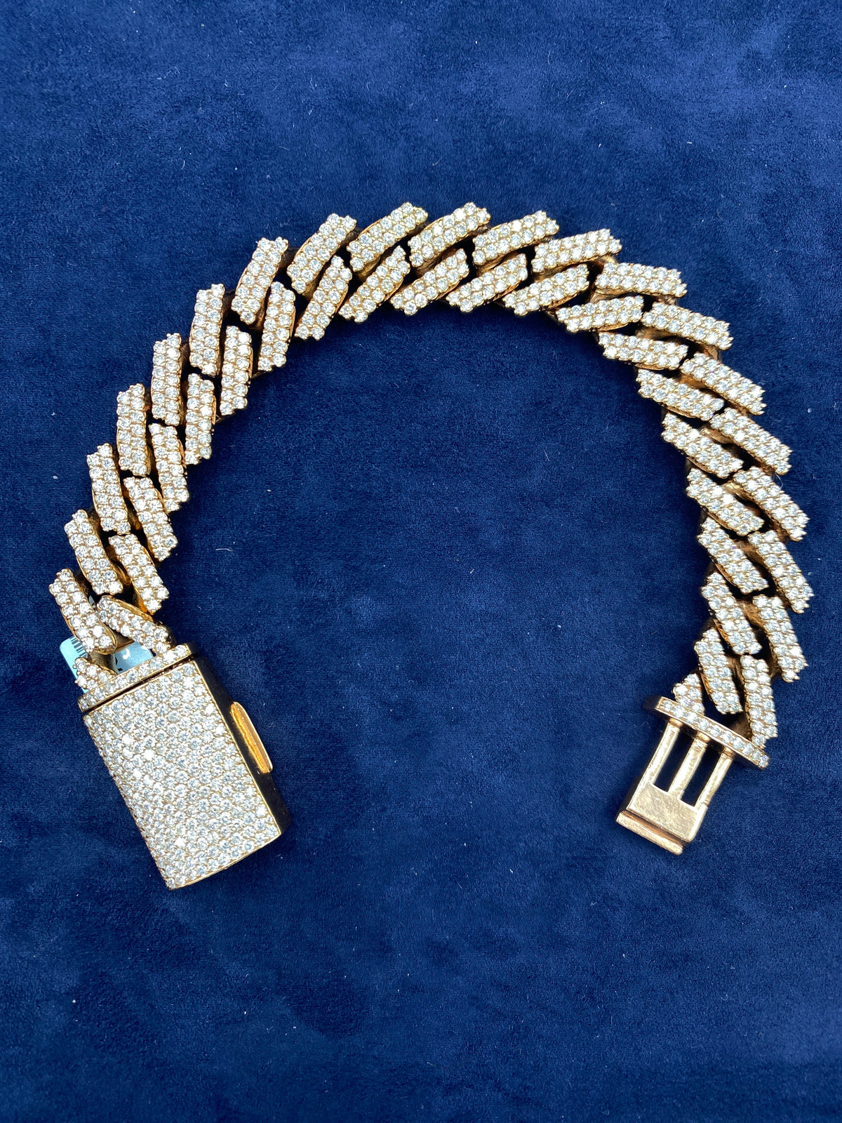 14K Rose Gold & Diamond Cuban Bracelet 15.3mm - additional product view 6