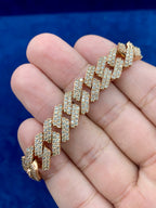 10K Gold & Diamond Cuban Link Bracelet 12mm - additional product view 3