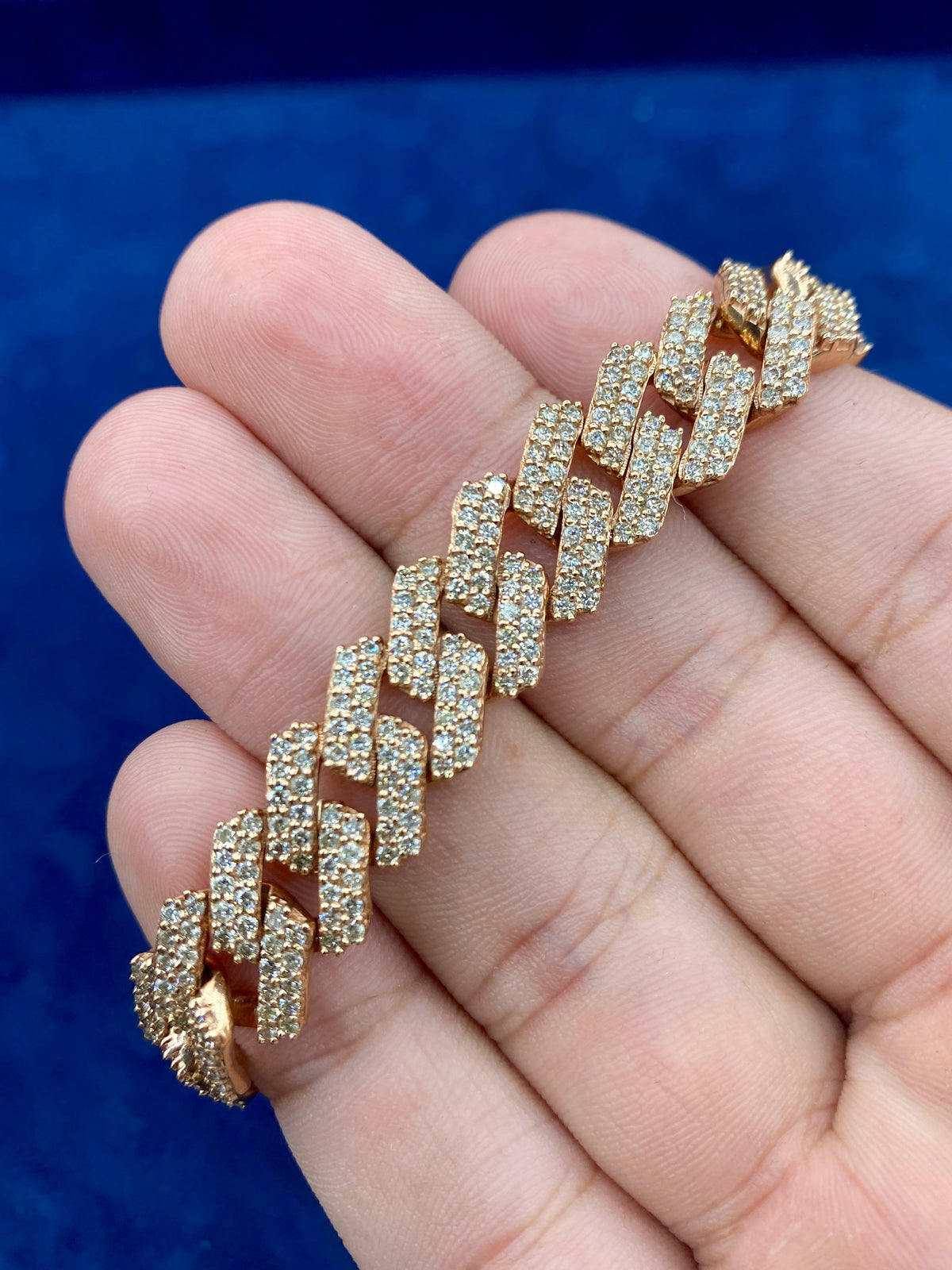 10K Gold & Diamond Cuban Link Bracelet 12mm - additional product view 3