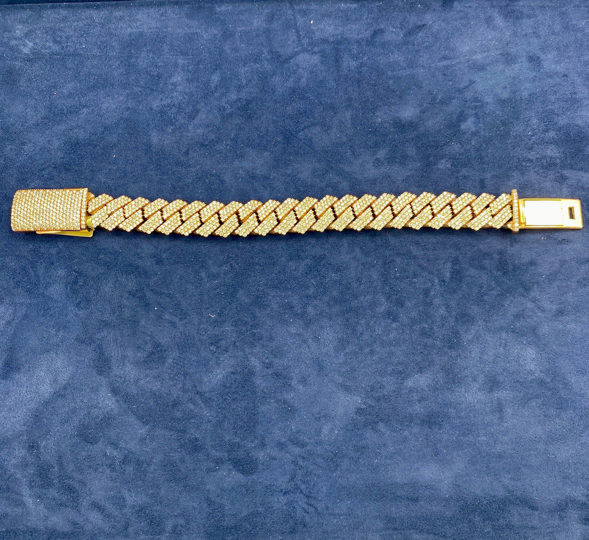 10K Rose Gold & Diamonds Cuban Link Bracelet 17.5mm - additional product view 5