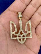14K Gold Ukrainian Coat of Arms Diamond Pendant - main product photo