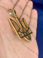 14K Gold Ukrainian Coat of Arms Diamond Pendant - additional product view 5