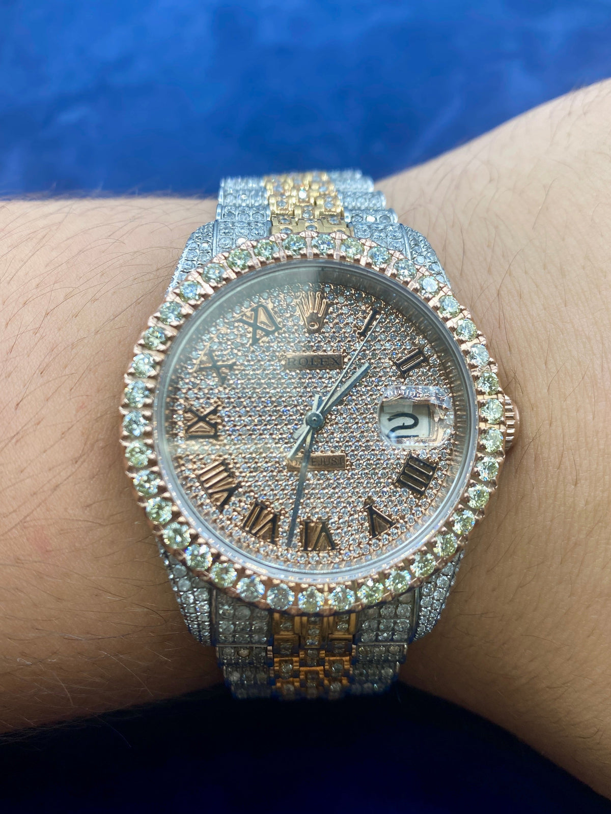 36mm Two-Tone Bust-Down Diamond Rolex Watch - main product photo