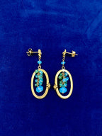 18K Gold Hanging Colorful Diamond Earrings - additional product view 4