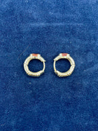 14K Gold and Pink Center Stone Earrings - additional product view 3