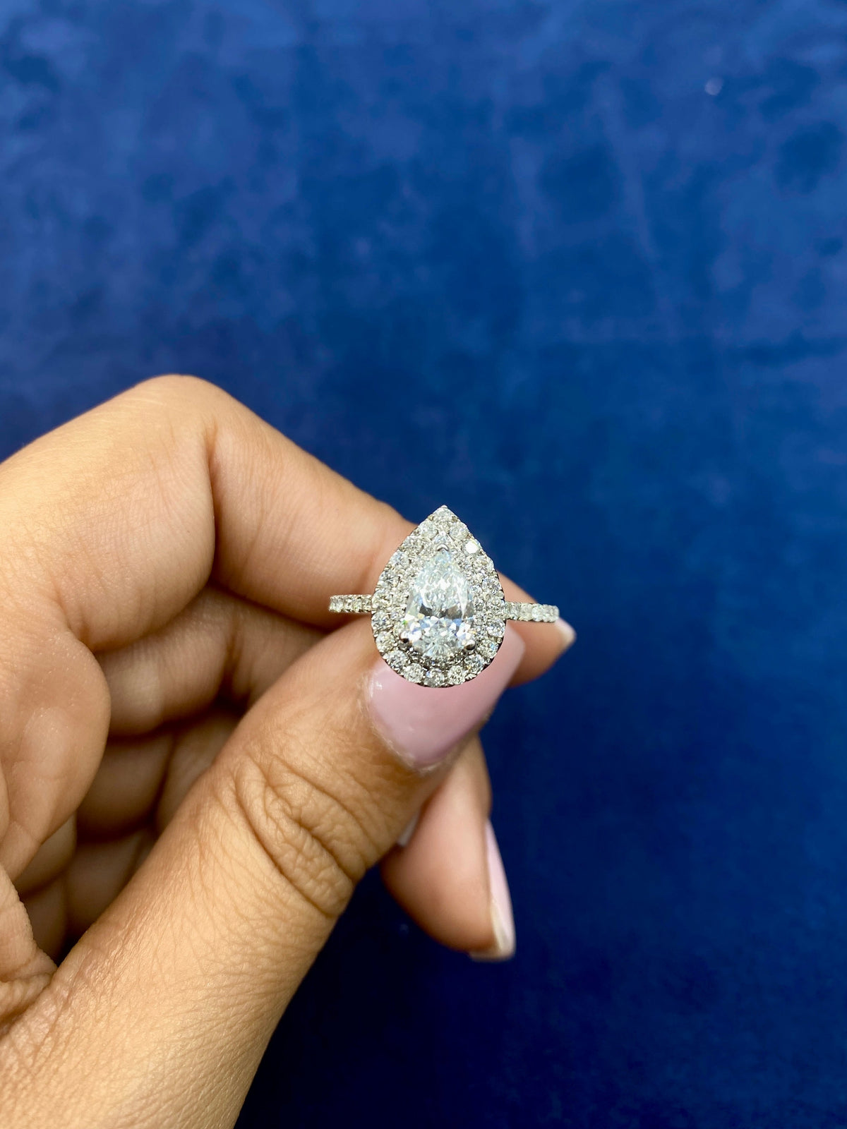 14K Gold Pear Shape Lab Diamond Engagement Ring - additional product view 5