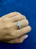 14K Gold Marquis Shaped Lab Diamond Enagement Ring - additional product view 2