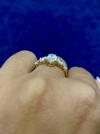 14K Gold Marquis Shaped Lab Diamond Enagement Ring - additional product view 4