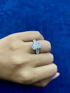 14K Gold Oval Center Radiant Band Lab Diamond Engagement Ring - additional product view 2