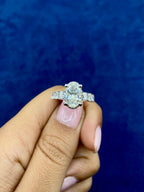 14K Gold Oval Center Radiant Band Lab Diamond Engagement Ring - additional product view 6