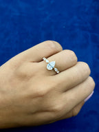 14K Gold Pear Center and Band Lab Diamond Engagement Ring - additional product view 2