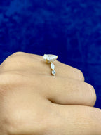 14K Gold Pear Center and Band Lab Diamond Engagement Ring - additional product view 3