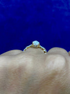 14K Gold Pear Center and Band Lab Diamond Engagement Ring - additional product view 4