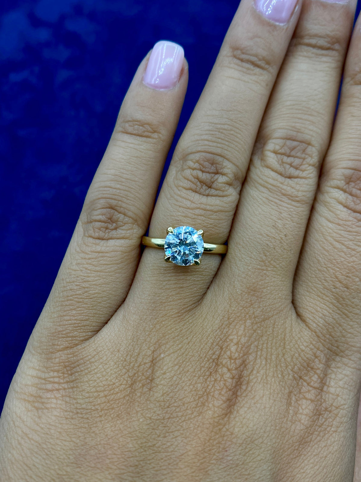 14K Gold Circle Shaped Lab Diamonds Ring - additional product view 3