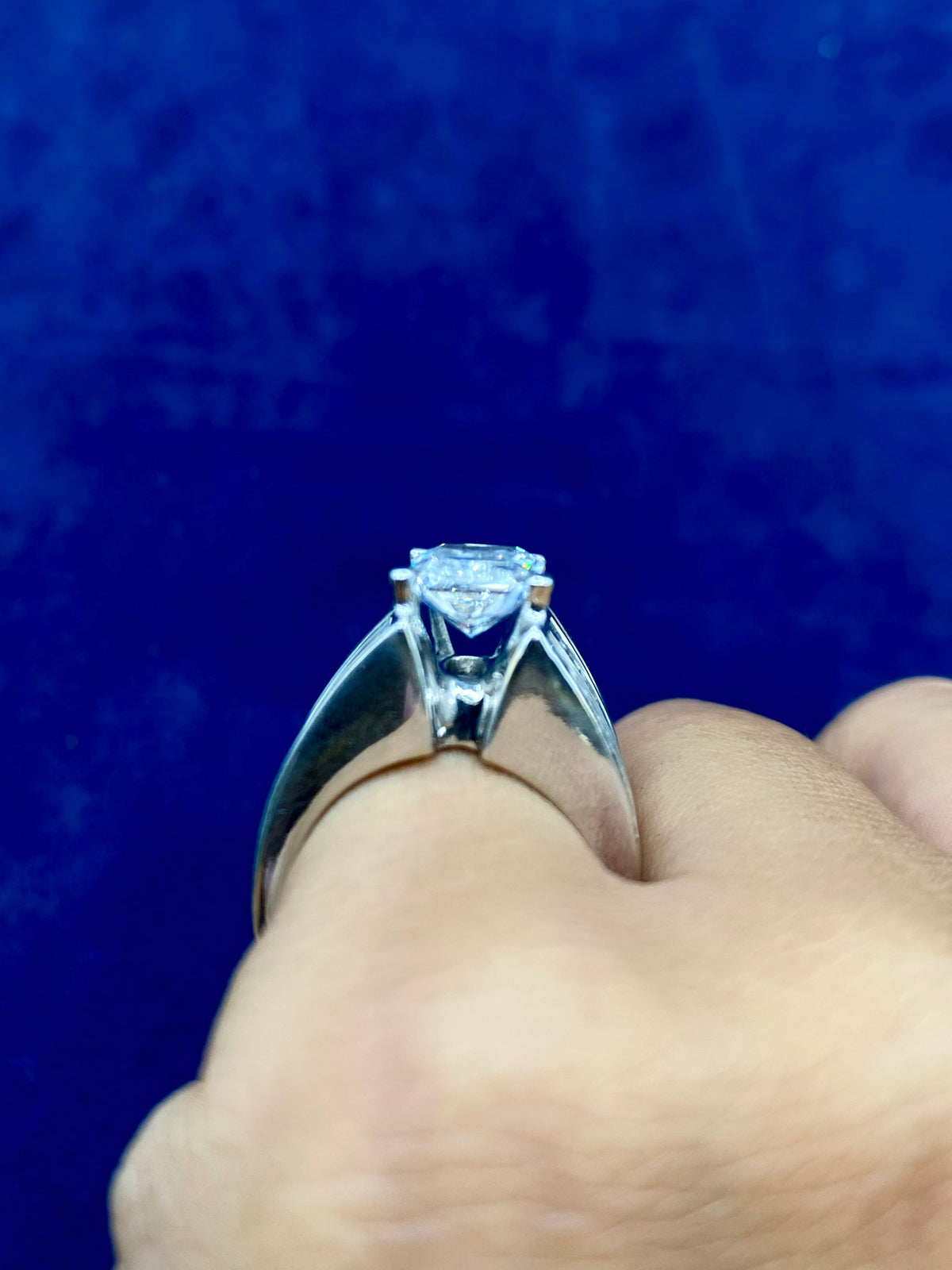 14K Gold Thick Radiant Cut Lab Center Engagement Lab Diamond Ring - additional product view 4