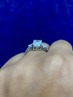 14K Gold Circle and Emerald Cut Lab Diamond Engagement Ring - additional product view 4