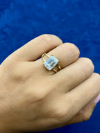 14K Gold Square Shaped Lab Diamonds Ring - main product photo