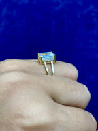 14K Gold Square Shaped Lab Diamonds Ring - additional product view 2