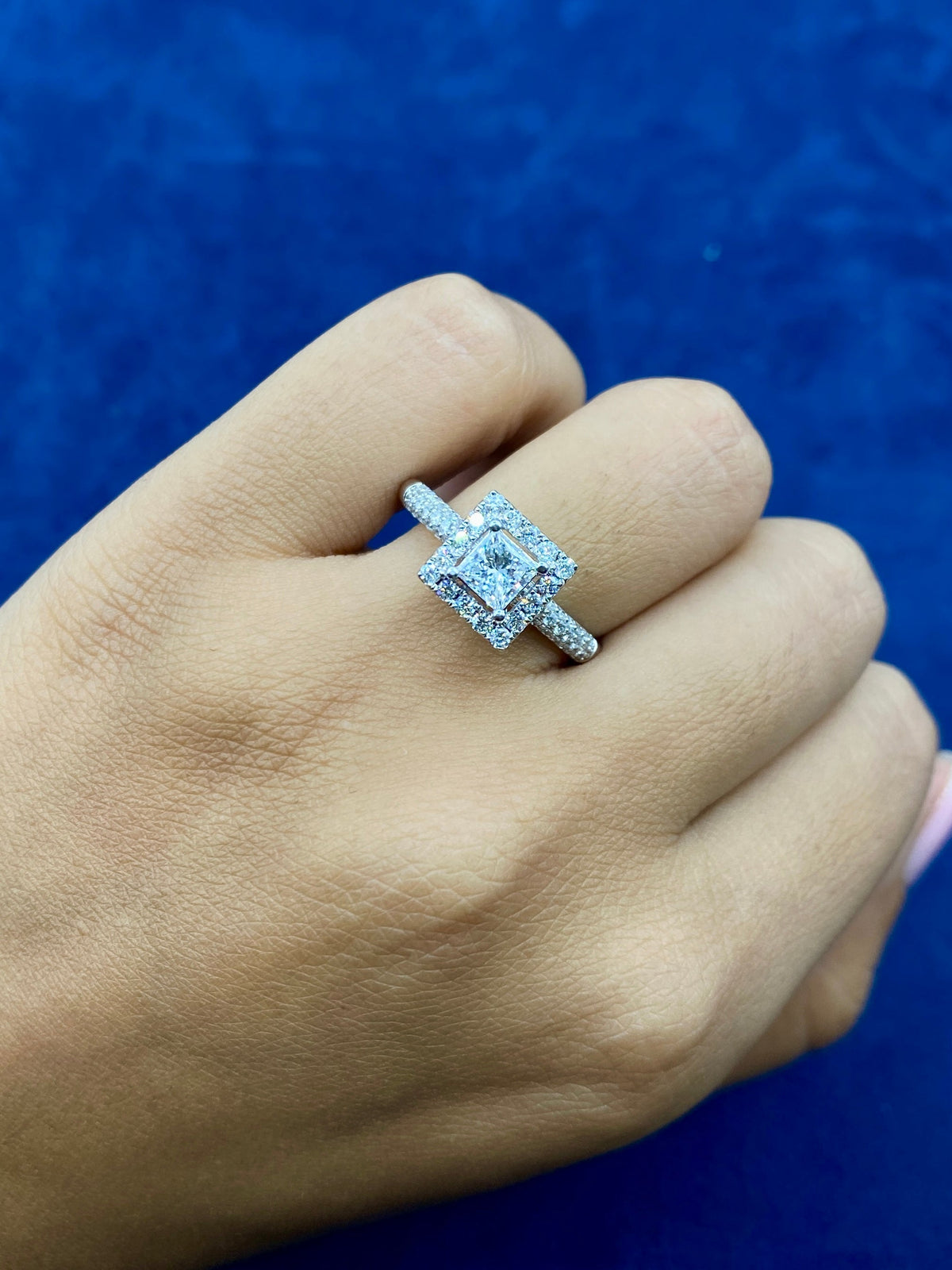 14K Gold Square Shape Lab Diamond Engagement Ring - additional product view 2