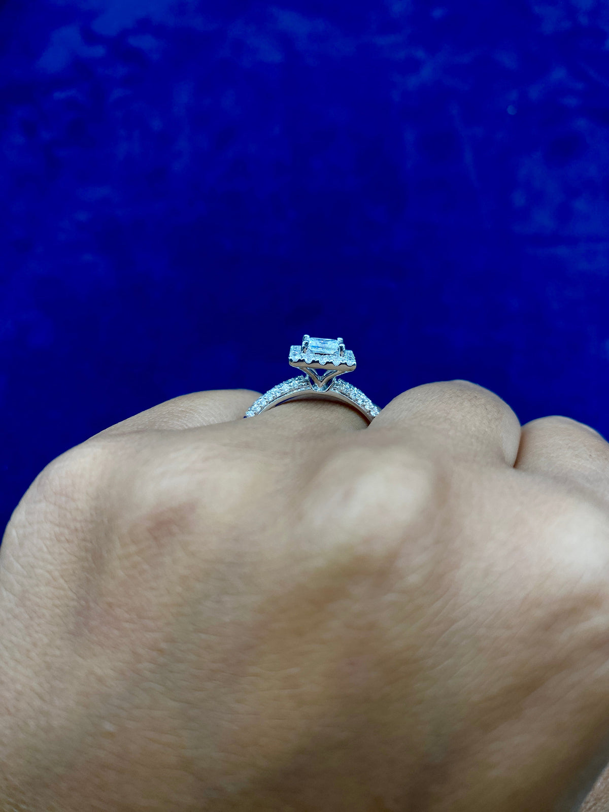 14K Gold Square Shape Lab Diamond Engagement Ring - additional product view 4