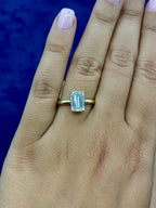 14K Gold Emerald Shaped Lab Diamonds Ring - additional product view 3