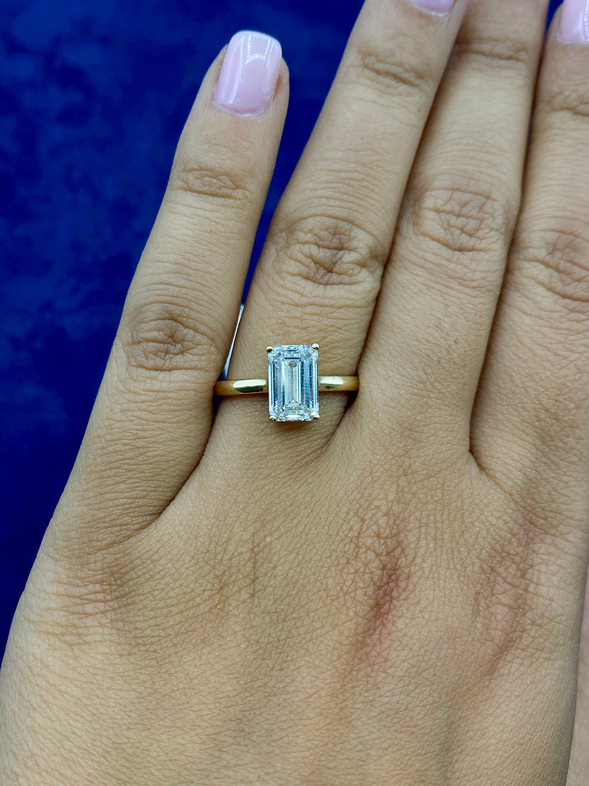 14K Gold Emerald Shaped Lab Diamonds Ring - additional product view 3