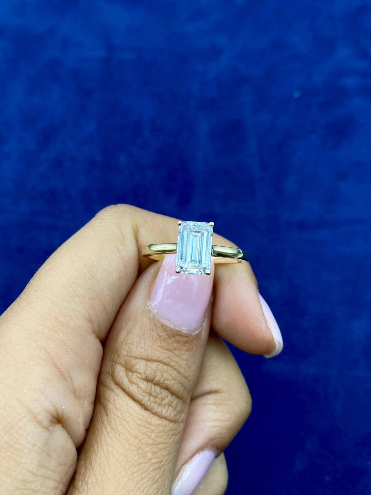 14K Gold Emerald Shaped Lab Diamonds Ring - additional product view 4