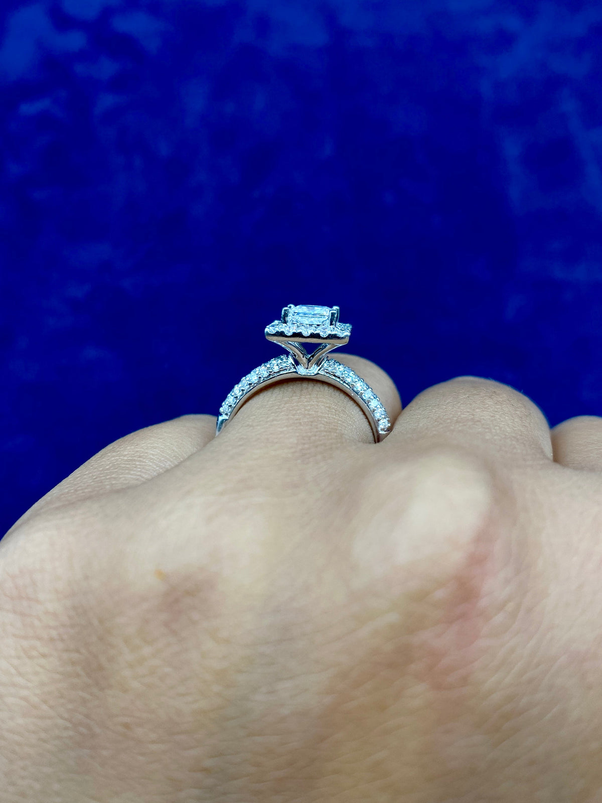 14K Gold Square Shaped Lab Diamonds Ring - additional product view 3