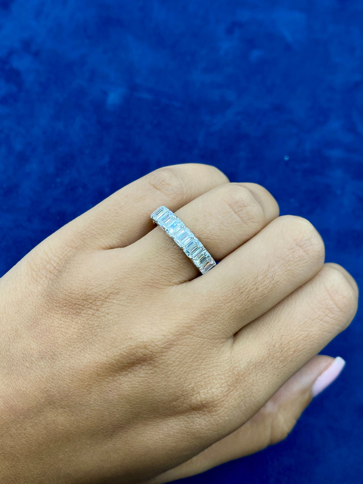 14K Gold Emerald Cut Lab Diamond Ring Band - additional product view 2