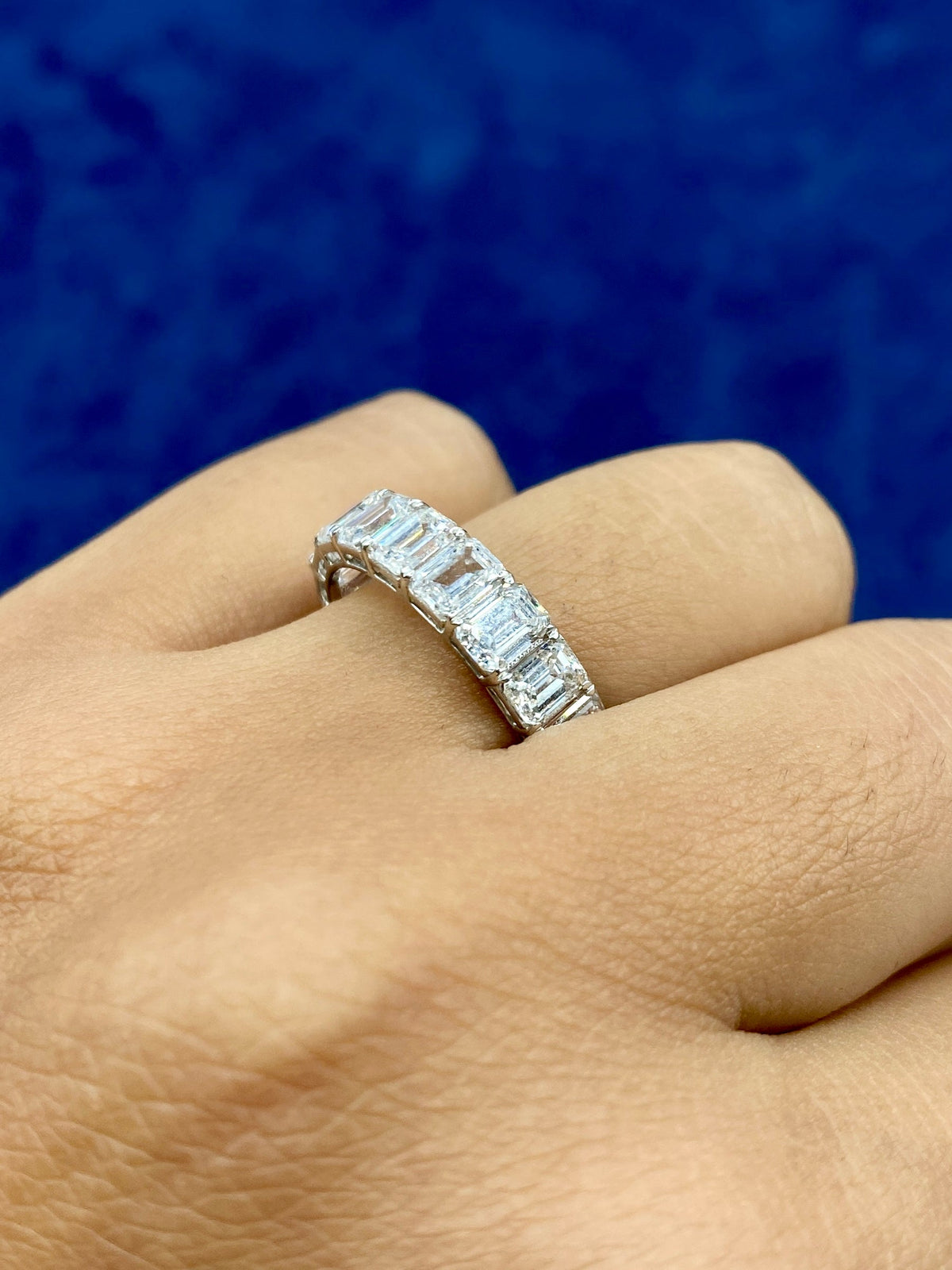 14K Gold Emerald Cut Lab Diamond Ring Band - additional product view 3