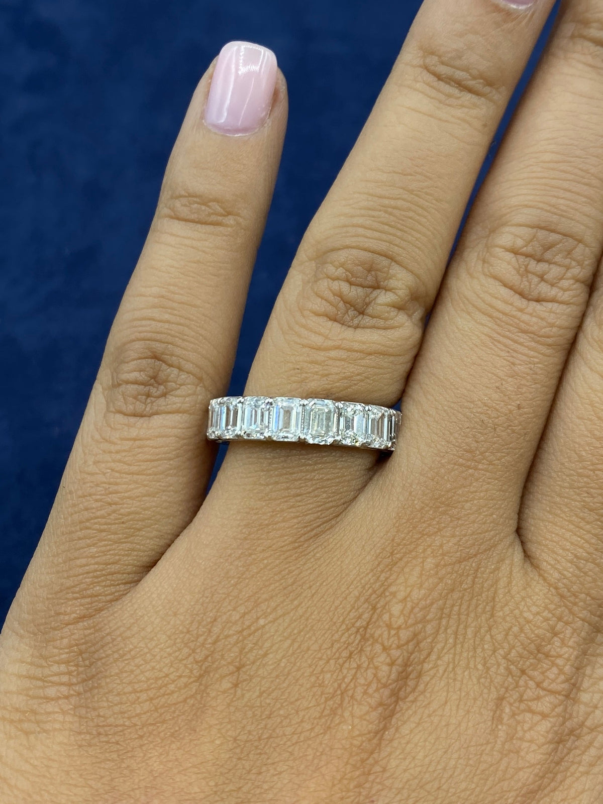 14K Gold Emerald Cut Lab Diamond Ring Band - additional product view 5