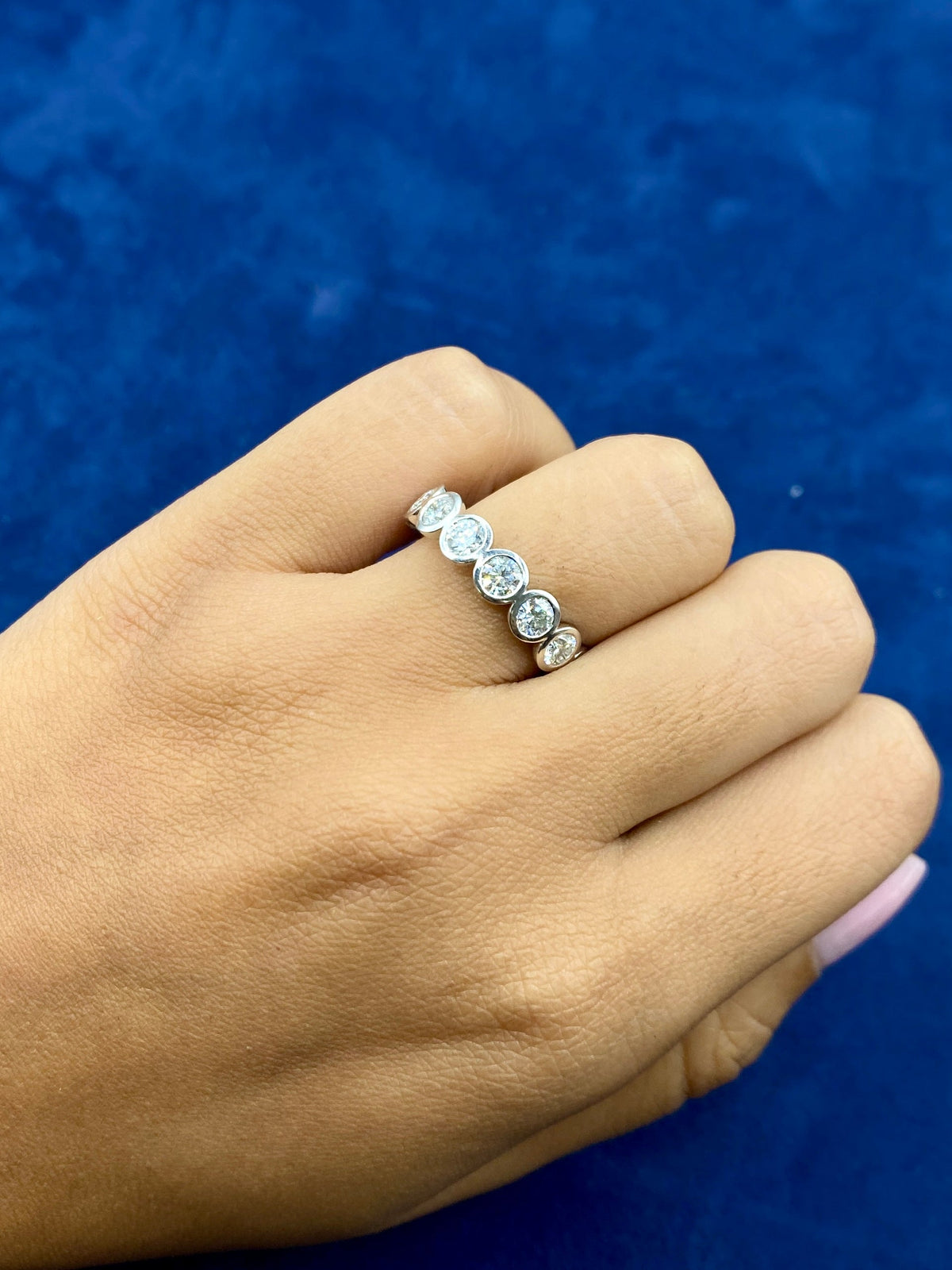 14K Gold Circle Cut Lab Diamond Ring Band - additional product view 2