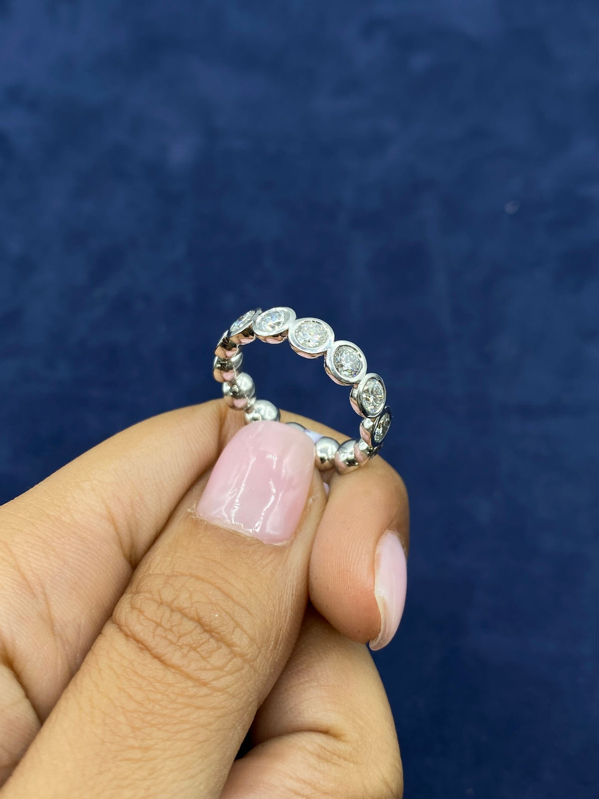 14K Gold Circle Cut Lab Diamond Ring Band - additional product view 7