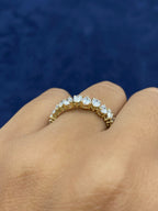 14K Gold Pair Shaped Ring Band Alternating Lab Diamonds - additional product view 4