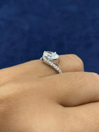 14K Gold Circle Cut Spiral Lab Diamond Engagement Ring - additional product view 3