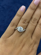 14K Gold Circle Cut Spiral Lab Diamond Engagement Ring - additional product view 5
