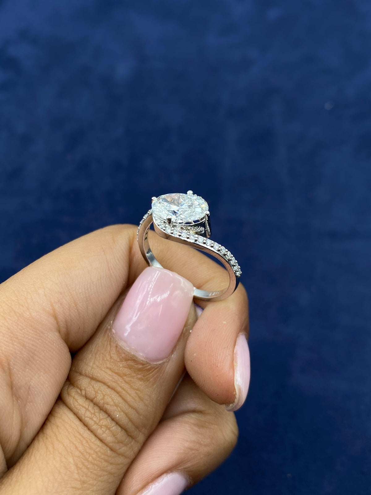 14K Gold Circle Cut Spiral Lab Diamond Engagement Ring - additional product view 6