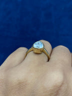 14K Gold Enclosed Pear Center Stone Lab Diamond Engagement Ring - additional product view 4