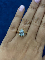 14K Gold Enclosed Pear Center Stone Lab Diamond Engagement Ring - additional product view 5