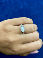 14K Gold Stylish Marquis Cut Lab Diamond Center Ring - main product photo