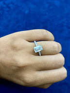 14K Gold Emarald Engagement Ring Lab Diamonds - additional product view 2