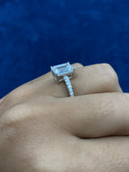 14K Gold Emarald Engagement Ring Lab Diamonds - additional product view 3