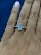14K Gold Emarald Engagement Ring Lab Diamonds - additional product view 5