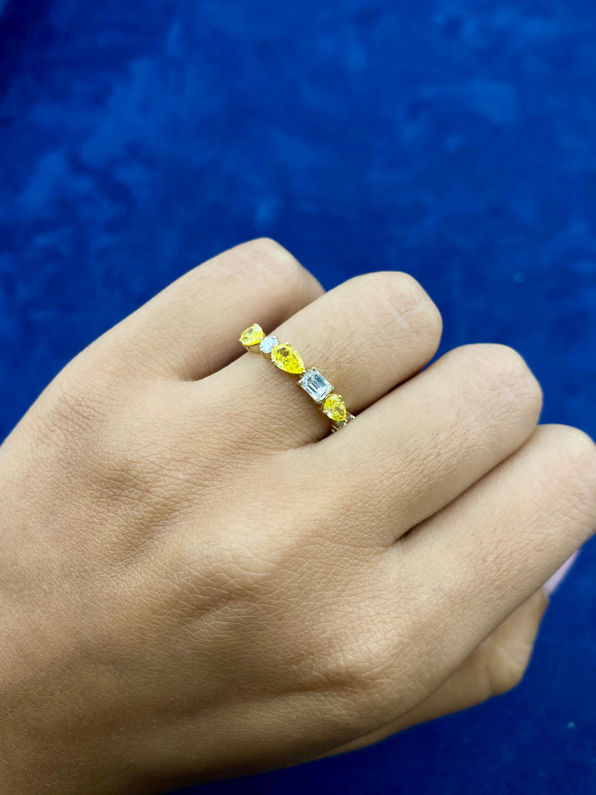 14K Gold Sorted Canary Lab Diamond Engagement Ring Band - additional product view 2