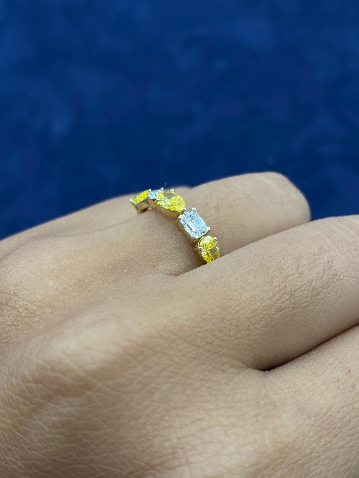 14K Gold Sorted Canary Lab Diamond Engagement Ring Band - additional product view 3