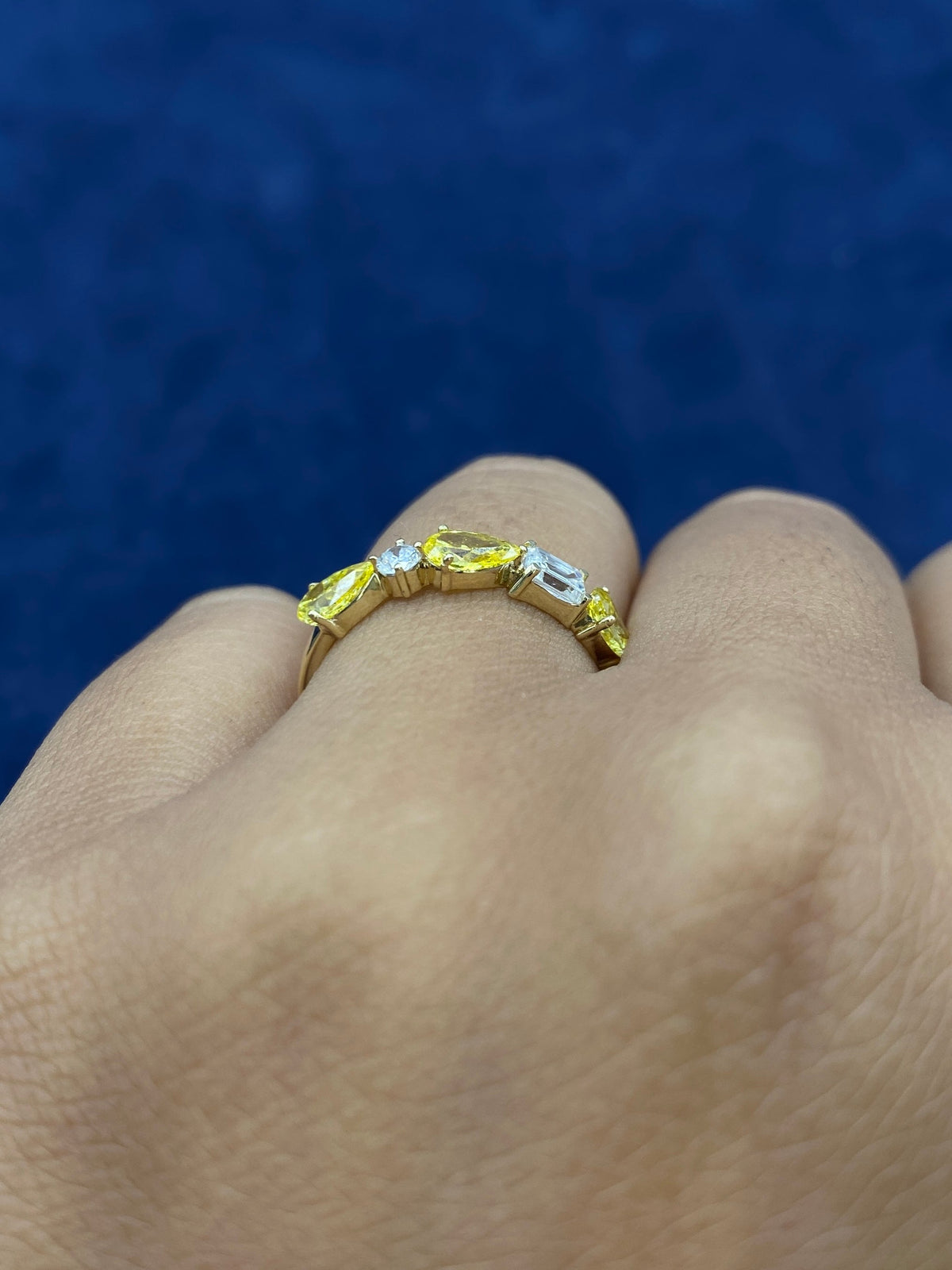 14K Gold Sorted Canary Lab Diamond Engagement Ring Band - additional product view 4