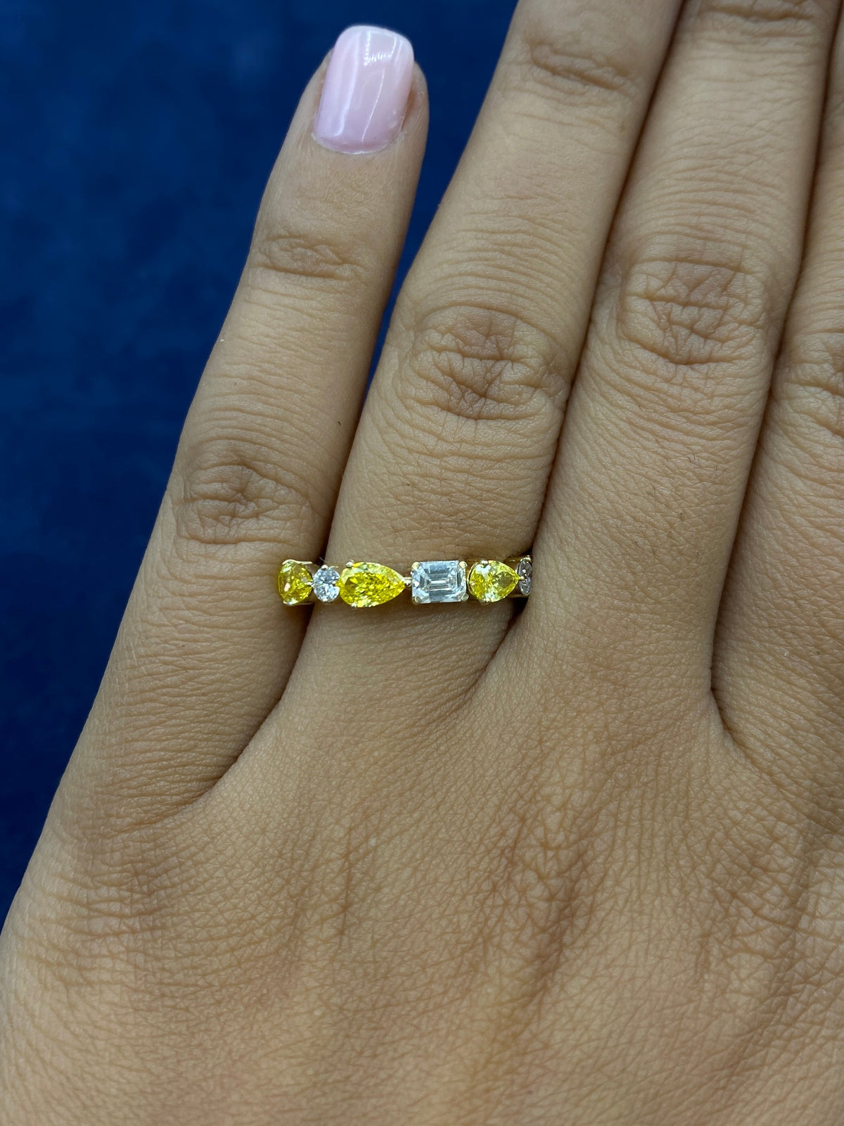 14K Gold Sorted Canary Lab Diamond Engagement Ring Band - additional product view 5