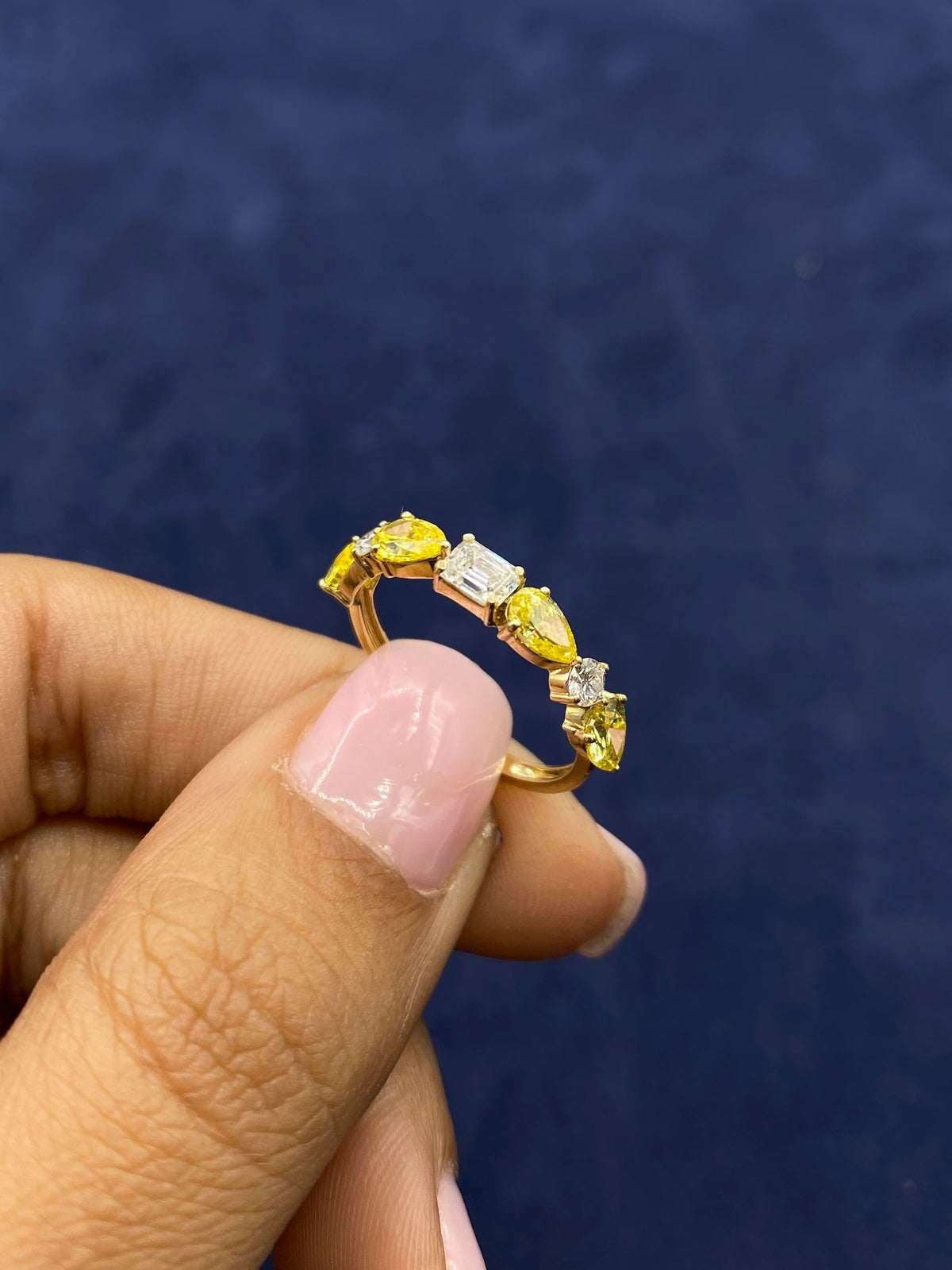 14K Gold Sorted Canary Lab Diamond Engagement Ring Band - additional product view 6