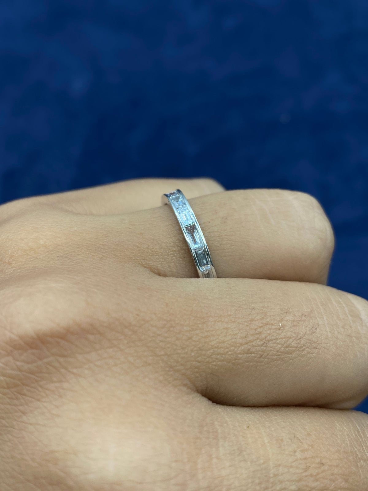 14K Gold Baguette Leb Diamond Ring Band - additional product view 3