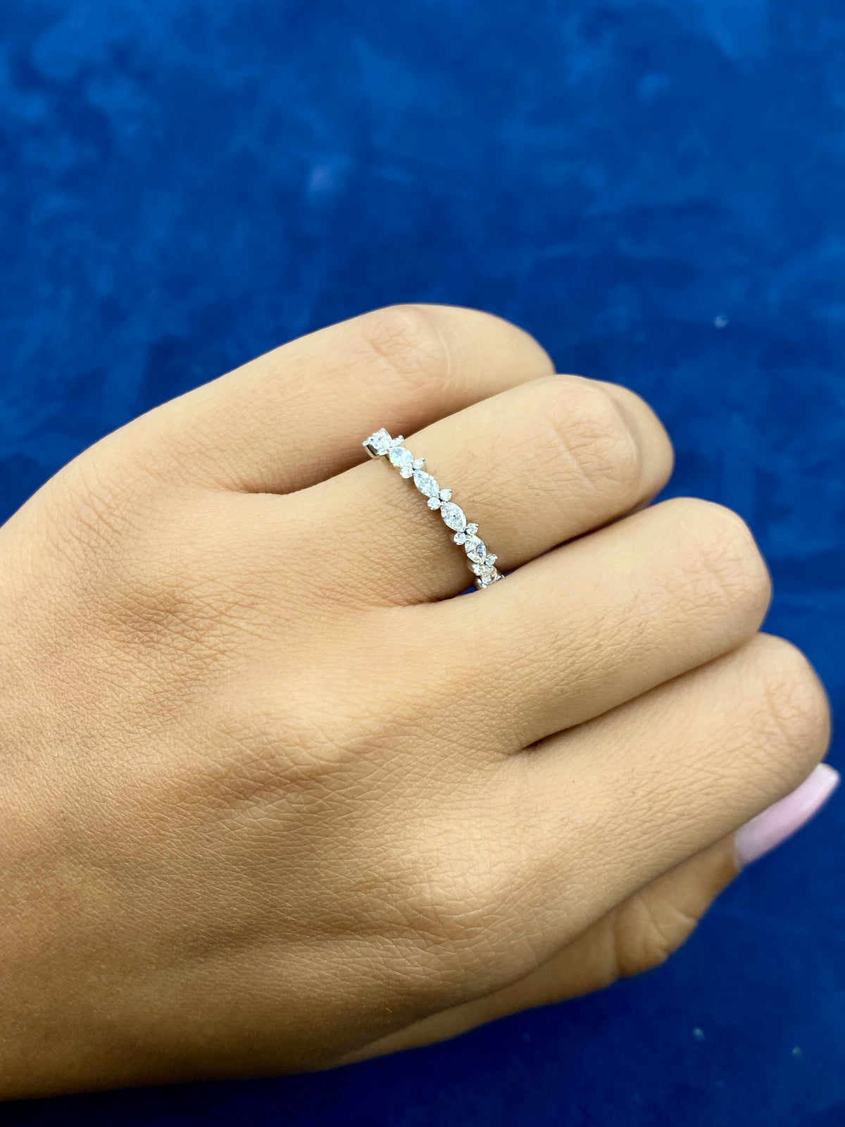 14K Gold Marquis Lab Diamond Ring Band - additional product view 2